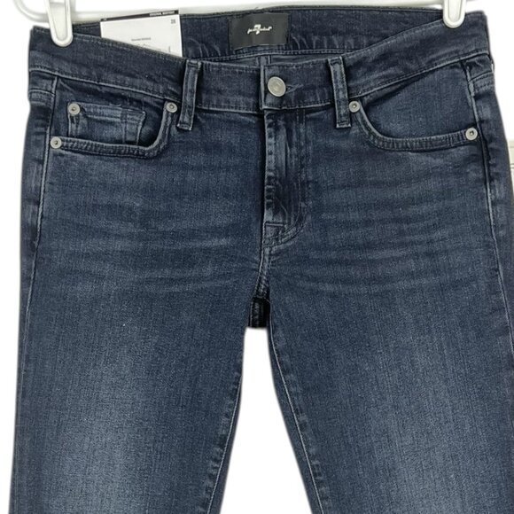 7 for all Mankind Women's Distressed Boot Cut Blue Denim Jeans Sz 28 NWT $228.00 - Picture 3 of 15